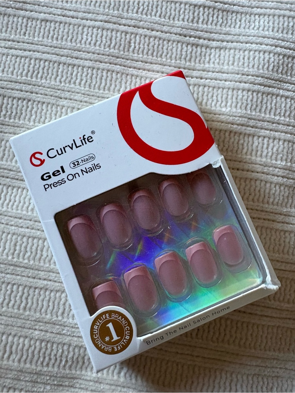 Curvlife Gel Press-On Nails - Pink French Tip Set